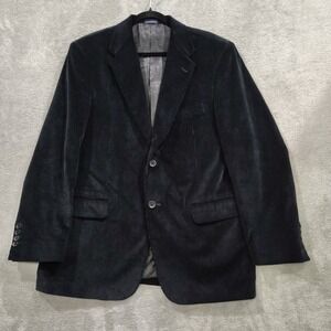 Stafford Men's Black Corduroy Blazer‎ Suit Jacket Sport Coat 42R Classic Fit